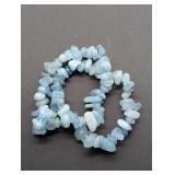 2- AQUAMARINE CHIP NUGGET STRETCH BRACELETS