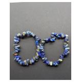 2- LAPIS LAZULI CHIP NUGGET BRACELETS