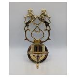 VIGINIA BRASS LION WALL SCONCE CANDLESTICK HOLDER