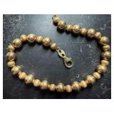 14K Gold Bracelet 8" Bright & Florentine Finish