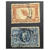 1904 5 CENT & 10 CENT US POSTAGE STAMPS