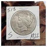1922 S Peace Silver Dollar