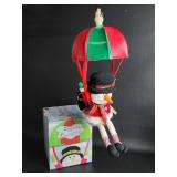 Vtg Floating Christmas Decoration Parachuting