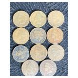 11 INDIAN HEAD PENNIES