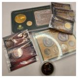 Lincoln & Plated Comm. Coins w/ Nickel Display