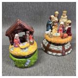 Vintage Nativity Trinket Boxes
