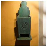 Antique American Folk Art Green Painted Wood Pipe