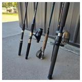 Lot of 5 Fishing Rods & Reels