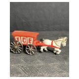 CAST-IRON HORSE PULLING ICE WAGON REPO