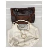 2 HANDBAG PURSES WHITE EMILLIE M. & BROWN GP