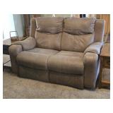 Tan Double Reclining Love Seat