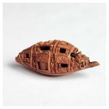 Antique Chinese Carved Nut Boat Coquilla Nut Boat