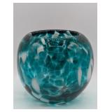 NOBILE GLASSWARE HANDBLOWN TURQUOISE, WHITE &