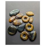 GOLD & BLUE TIGERS EYE CHATOYANT CABOCHONS