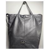 London Fog Black Pebbled Shoulder Tote Bag Purse