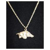 14kt Gold Official Razorback Necklace 6.3g