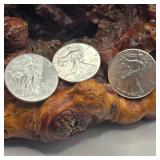 Three 2017 Silver Eagles