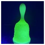 Fenton Daisy Button Uranium Custard Glass Bell