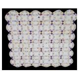 Hand Pieced / Quilted Double Wedding Ring Quilt