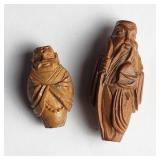 Vtg Chinese Carved Nut Sculptures Beads