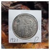 1921 D Morgan Silver Dollar
