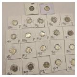 22 Silver Roosevelt Dimes