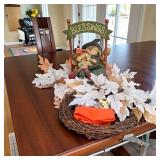 Fall Tabletop Scarecrows in a Swing w/ Small