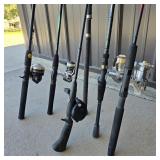Lot of 6 Fishing Rods / Reels