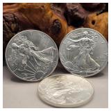 Three 2013 Silver Eagles