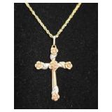 10kt Cross & 14kt Necklace 7.1g