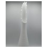 FENTON HOBNAIL SWUNG MILK GLASS VASE 19.5" TALL