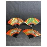 4 ORIENTAL FOLDING FANS