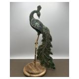 Colorful Seed Beads Gems Peacock Art Deco Stand