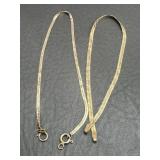 2 Yellow Gold Chains Marked 14k & 585 1 needs