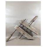 ANTIQUE WOOD BLOCK CARPENTER SCREW HAND CLAMP 14"