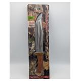 NEW MOSSY OAK WOOD BOWIE KNIFE WITH SHEATH