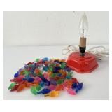 Ceramic Christmas Tree Base & 100+ Plastic Bulbs