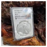 NGC MS70 2022 Silver Eagle Rhode Island