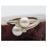 14K White Gold Church & Company ? Diamond & Pearl