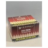 Federal 223 Rem Ammunition , 1 Box 100 Rounds