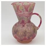 Hand Painted Satin Drip Pitcher. Reuven ? Art