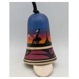 SIGNED NATIVE AMERICAN LEGEND BELL 5" TALL