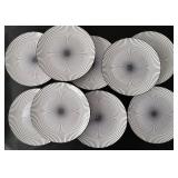 Royal Norfolk Black & White Dashed Dinner Plates