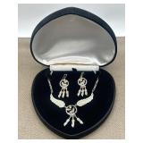 925 Black Hills Gold Wolf Dream Catcher Signed