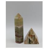 GREEN BANDED ONYX TEMPLE & TOWER