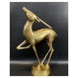 Vintage Brass Antelope / Gazelle Statue , 13.5