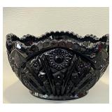 Vintage Tiara Indiana Glass Black Monarch Paneled