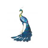 28" Metal Stand Peacock Art Deco