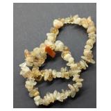 2- CITRINE CHIP NUGGET STRETCH BRACELETS