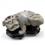Antique Chinese Jade Foo Dog Sculpture Hand